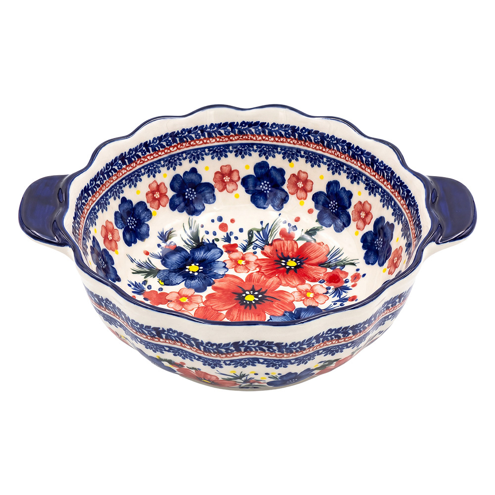 Clayre & Eef | Kom Wit Blauw 24x20x9 cm | 6CEBO0268