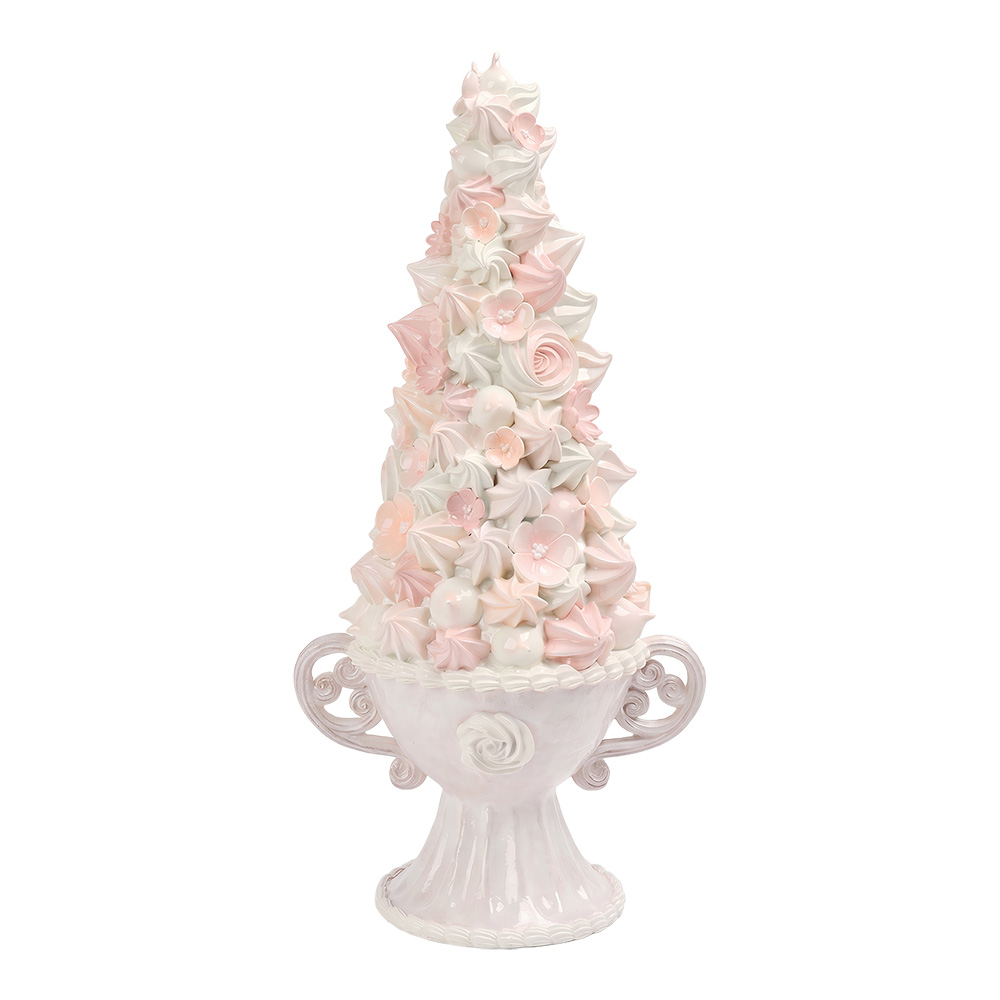 Clayre & Eef | Decoratie taart Beige Roze 21x16x44 cm | 6PR6137