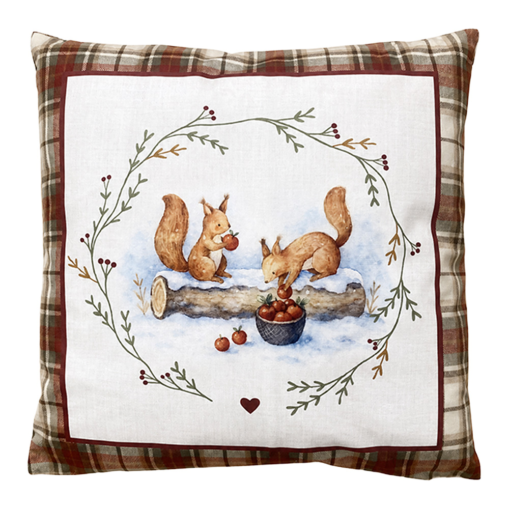 Clayre & Eef | Kussen met vulling Bruin Beige 45x45x4 cm | KG023.225