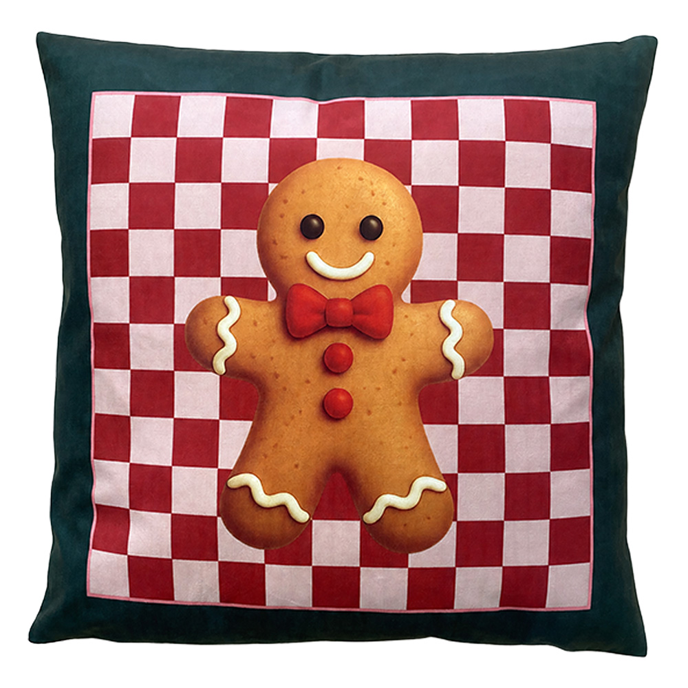 Clayre & Eef | Kussen met vulling Groen Rood 45x45x4 cm | KG023.227