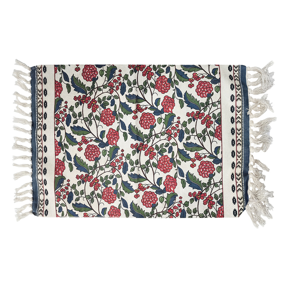 Clayre & Eef | Vloermat Beige Rood 60x90 cm | KT081.010