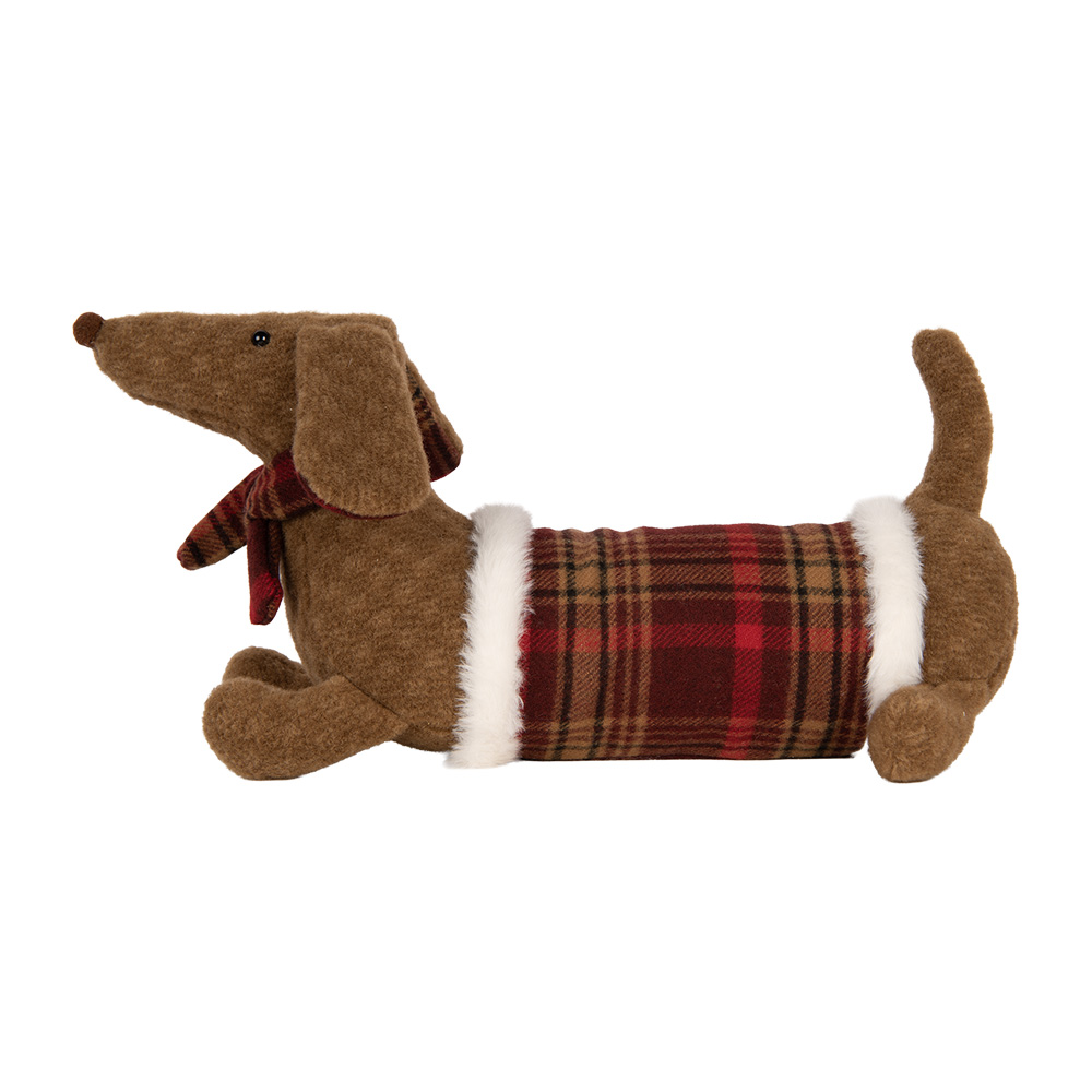 Clayre & Eef | Decoratie Hond Bruin Rood 42x20x21 cm | TW0637