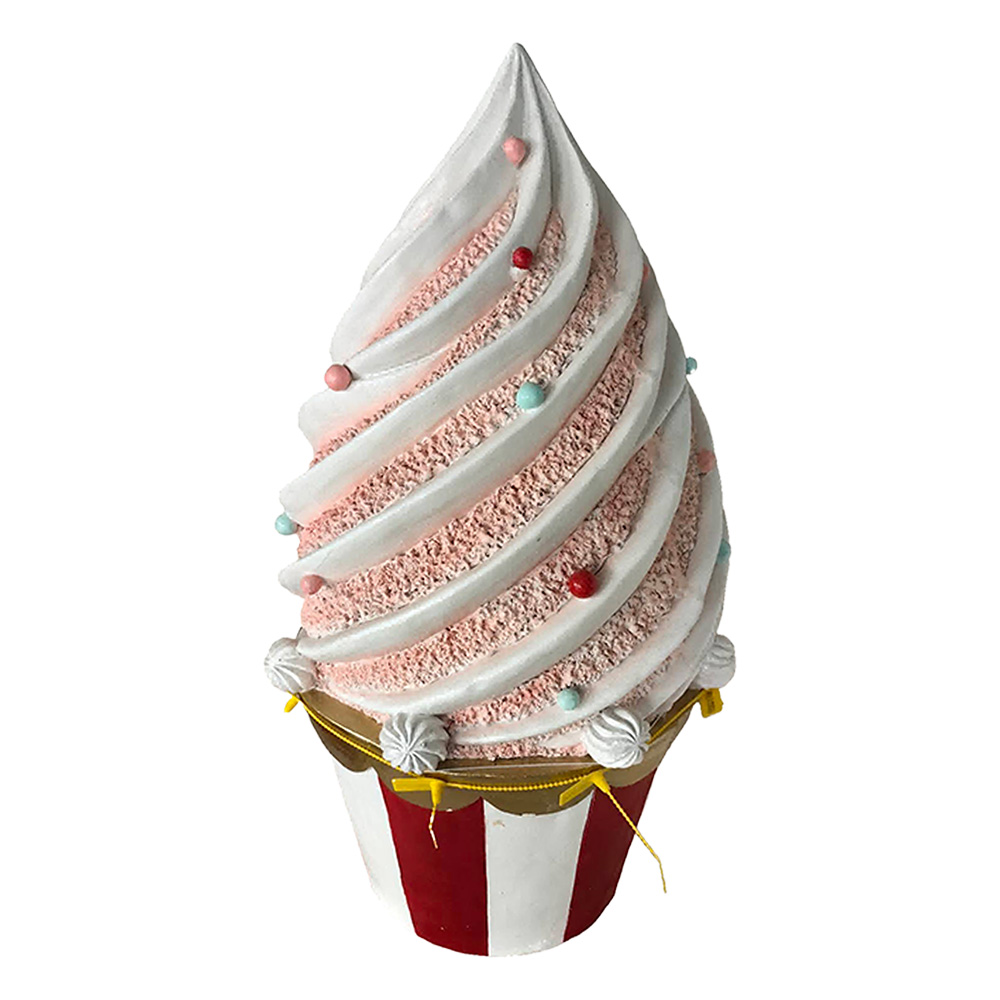 Clayre & Eef | Decoratie Cupcake Wit Rood &oslash; 41x75 cm | 5MG0128