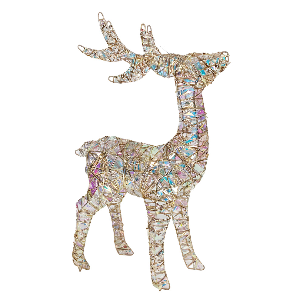 Clayre & Eef | Kerstdecoratie Rendier met LED Goudkleurig 34x13x53 cm / 3xAA | 66782