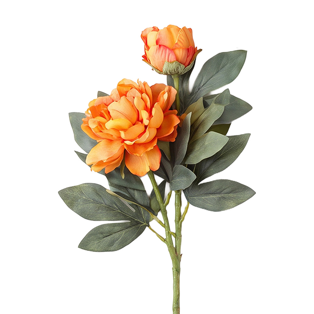 Clayre & Eef | Decoratie tak met bloemen Oranje Groen 73 cm | 5PL0377O