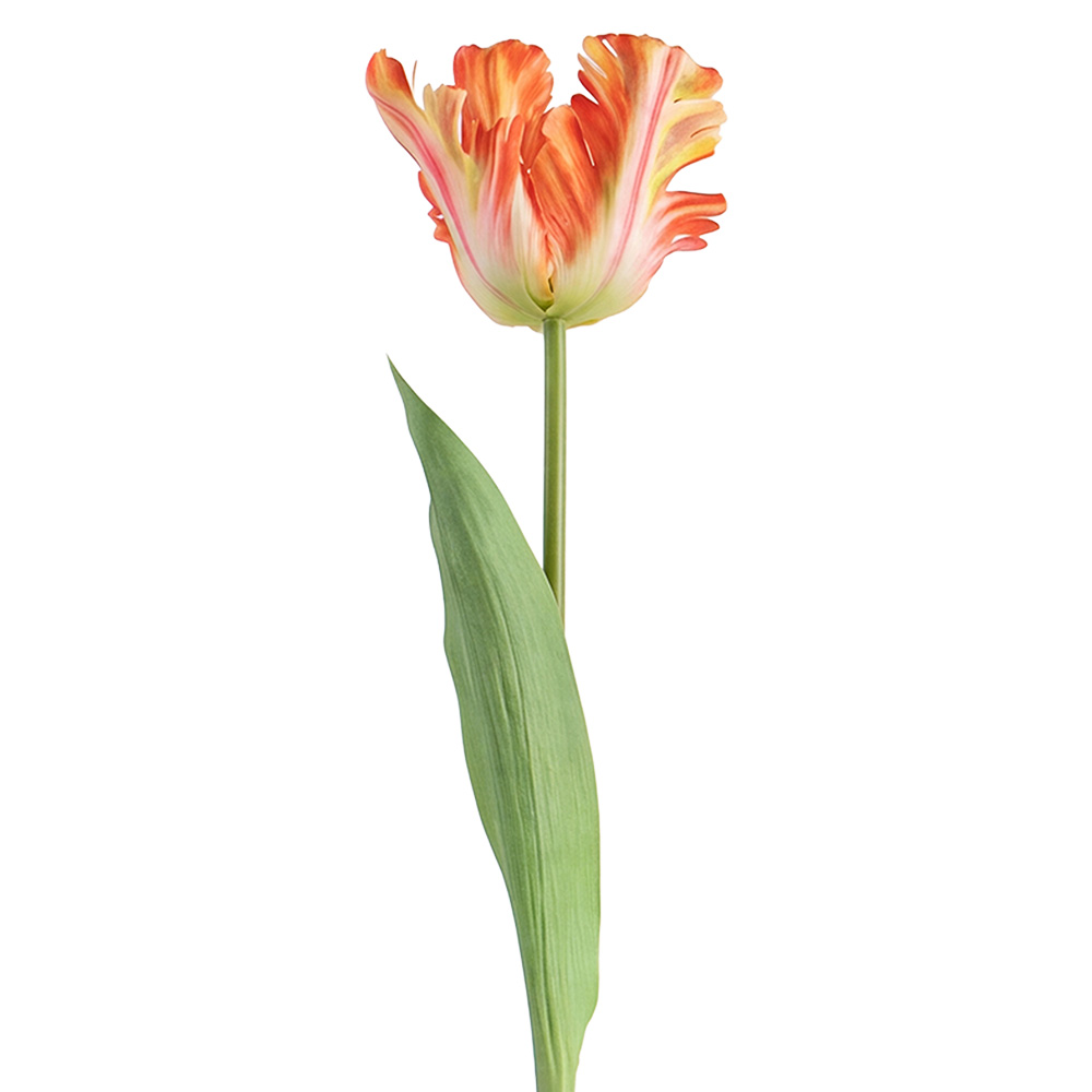 Clayre & Eef | Decoratie tak met bloemen Oranje Groen 61 cm | 5PL0385LO