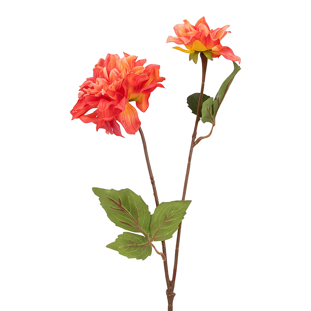 Clayre & Eef | Decoratie tak met bloemen Oranje Groen 60 cm | 5PL0387O