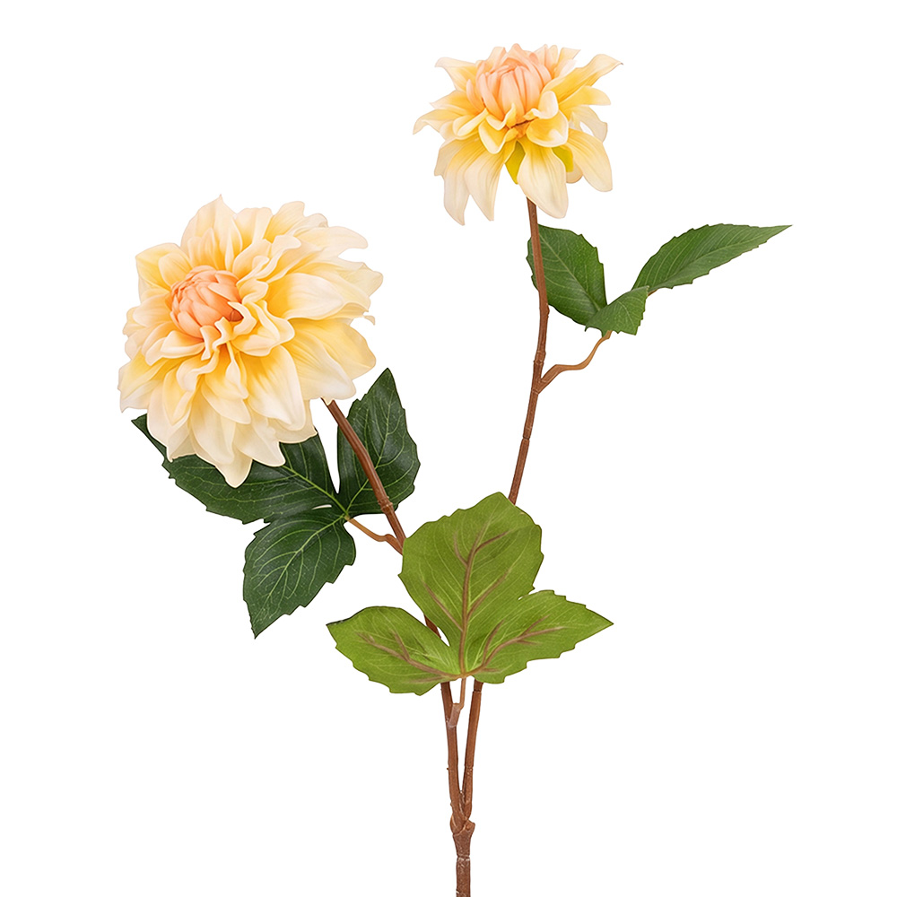 Clayre & Eef | Decoratie tak met bloemen Geel Groen 60 cm | 5PL0387Y