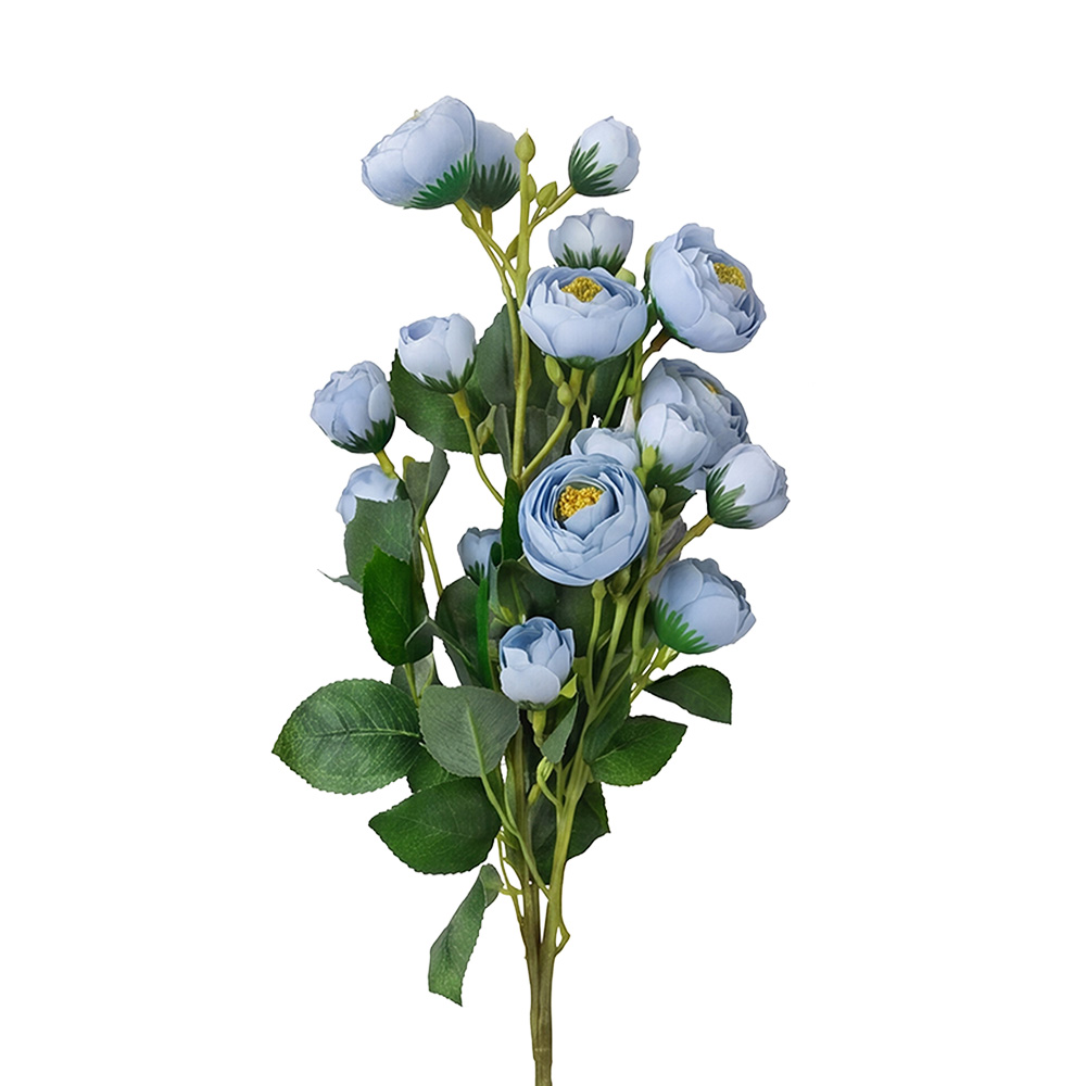 Clayre & Eef | Decoratie tak met bloemen Blauw Groen 80 cm | 5PL0392BL