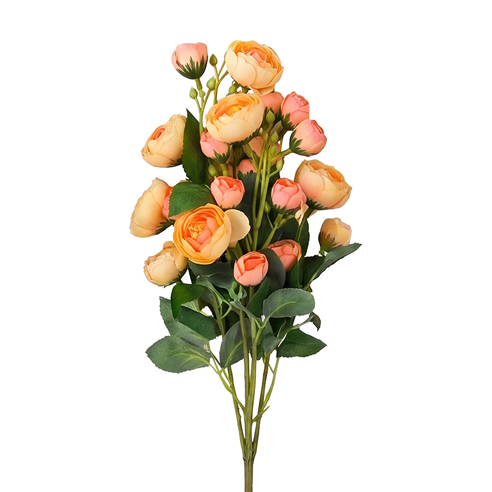 Clayre & Eef | Decoratie tak met bloemen Oranje Groen 80 cm | 5PL0392O