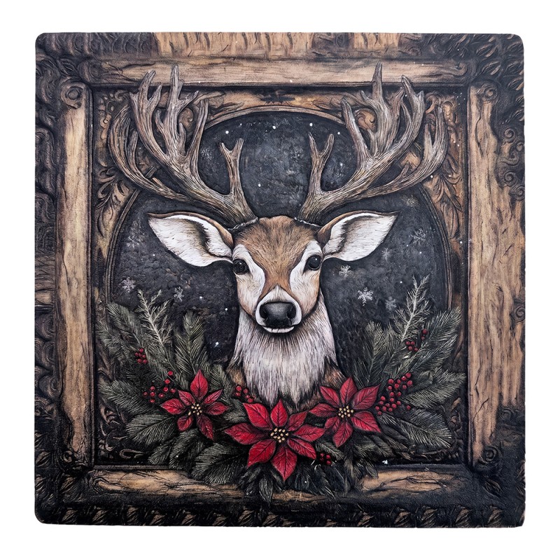 Clayre & Eef | Onderzetter Bruin 11x11x1 cm | 6CE2492