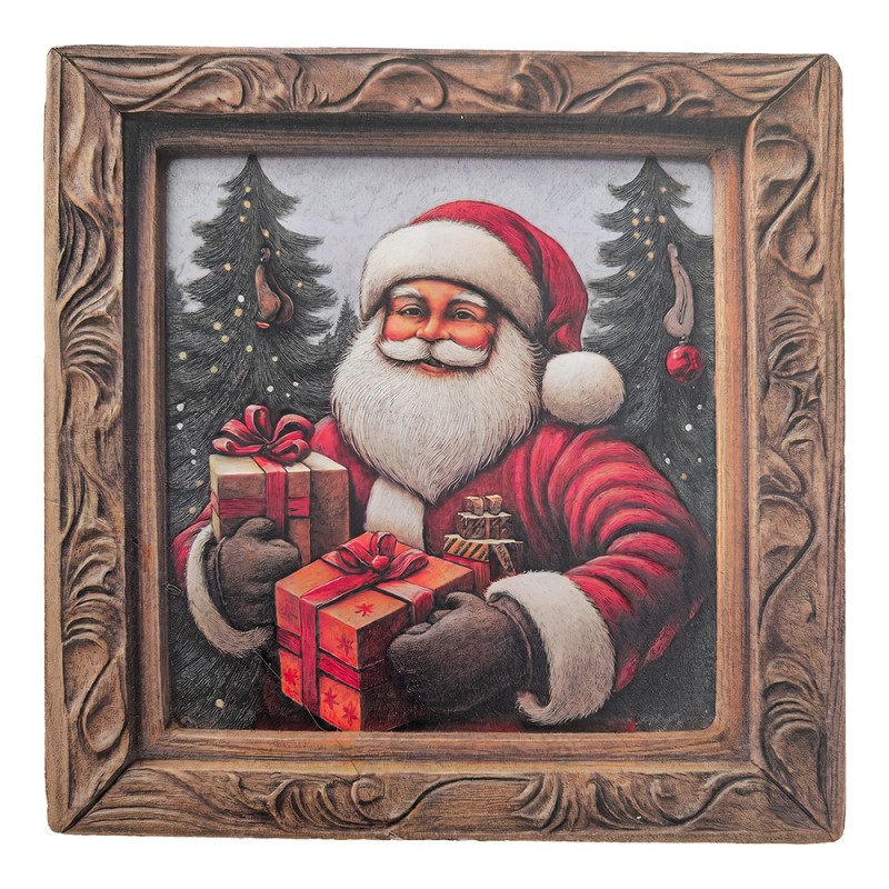 Clayre & Eef | Onderzetter Bruin Rood 11x11x1 cm | 6CE2494