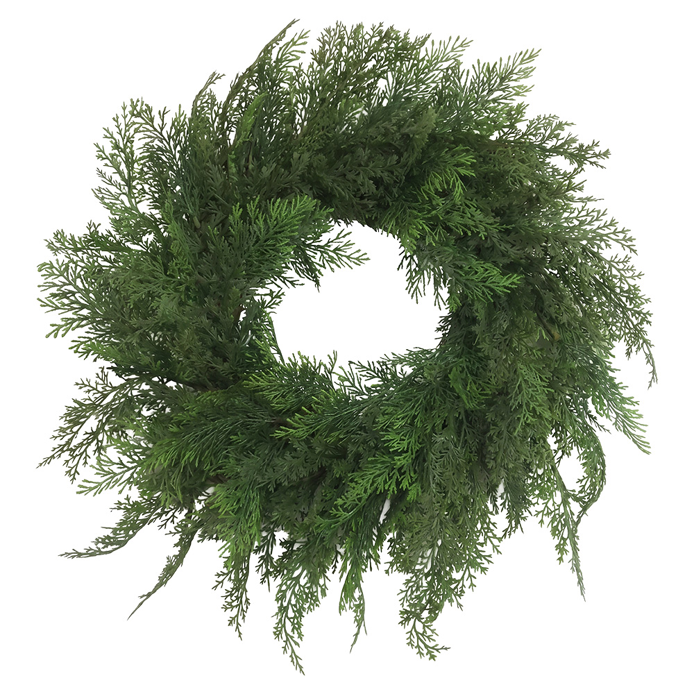 Clayre & Eef | Decoratie Krans Groen &oslash; 55x6 cm | 50940