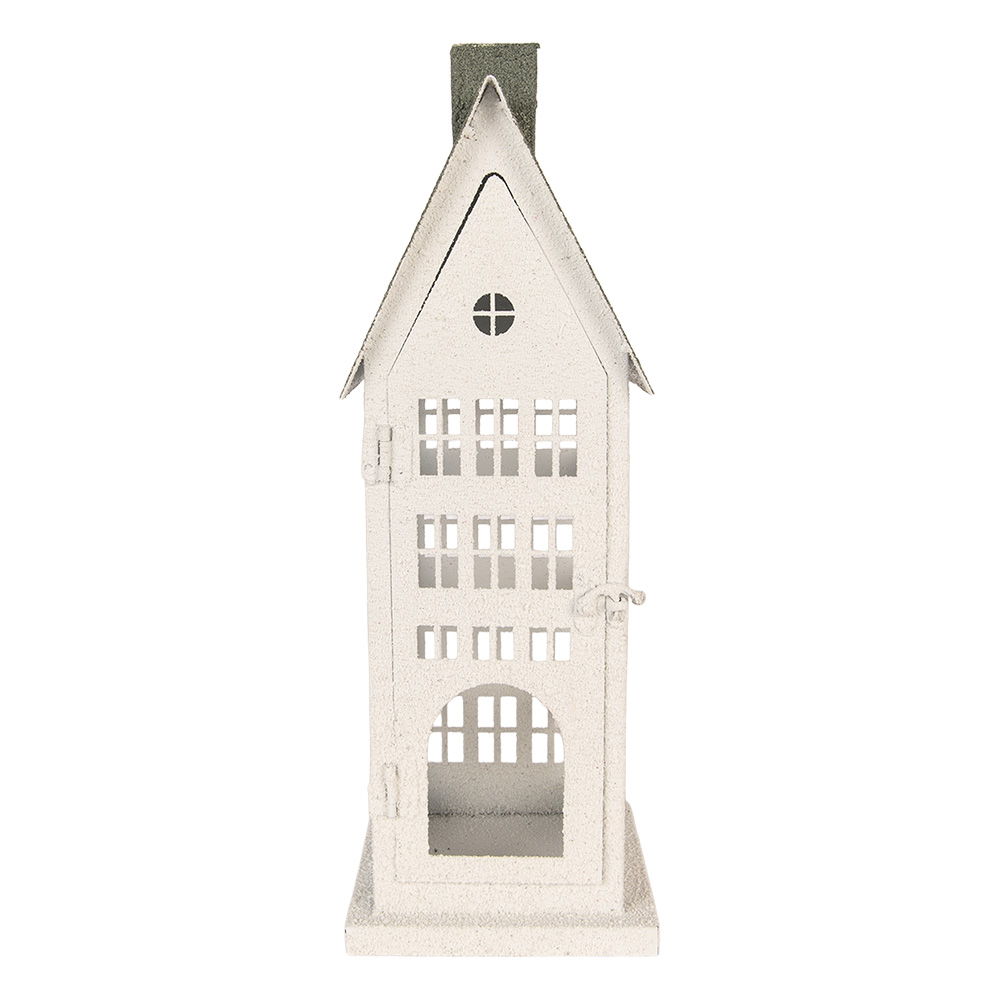 Clayre & Eef | Decoratie Huis Wit Groen 21x14x58 cm | 5Y1464