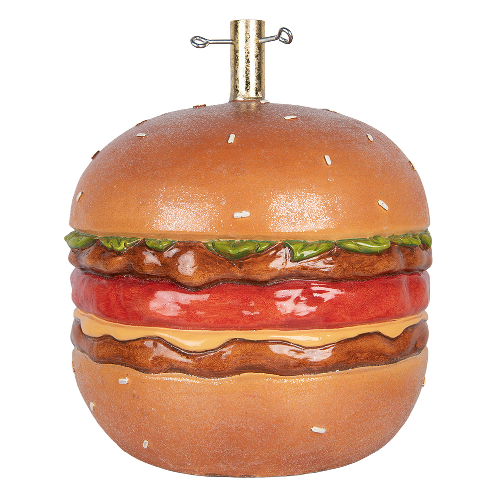 Clayre & Eef | Decoratie Hamburger Bruin Rood &oslash; 41 x 47 cm | 6PR6298