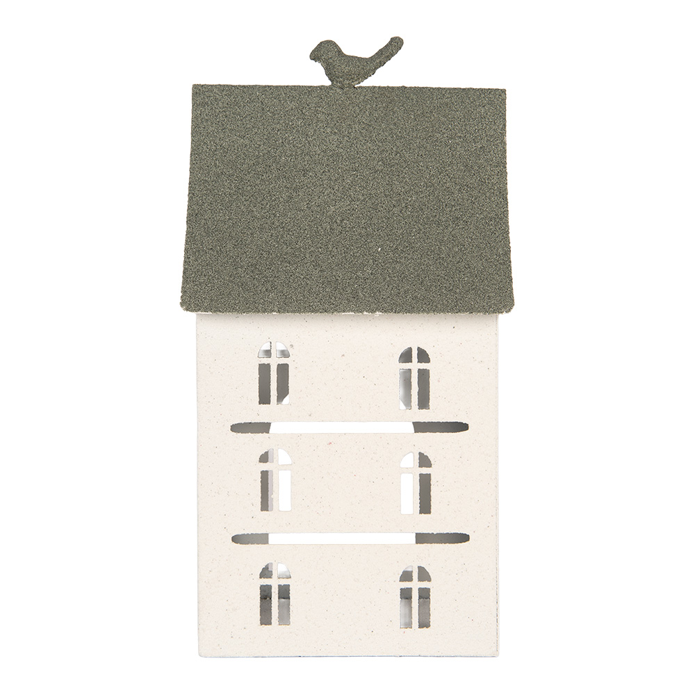 Clayre & Eef | Decoratie Huis Wit Groen 20x20x39 cm | 6Y6069