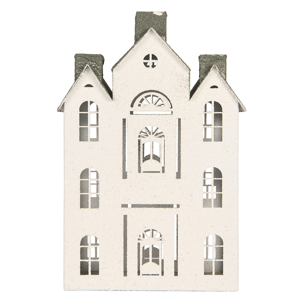 Clayre & Eef | Decoratie Huis Wit Groen 25x15x47 cm | 6Y6071