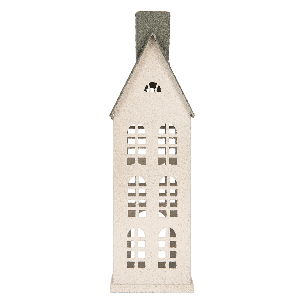 Clayre & Eef | Decoratie Huis Wit Groen 17x8x38 cm | 6Y6072
