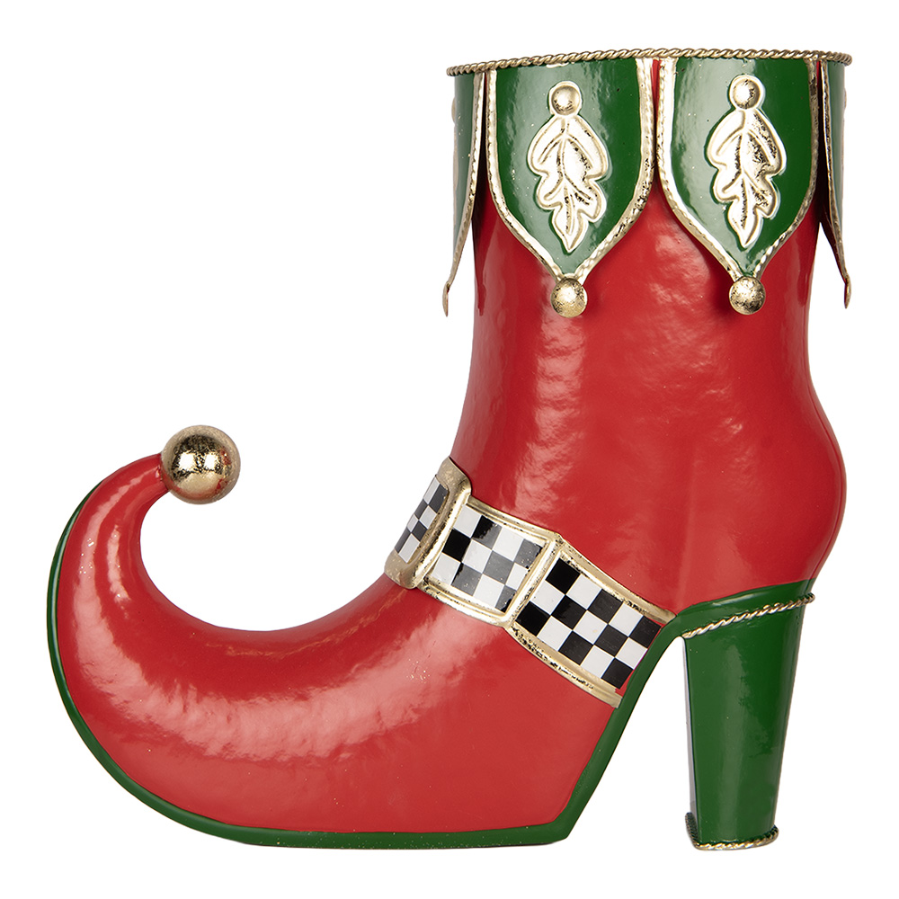 Clayre & Eef | Decoratie Laars Rood Groen 41x16x39 cm | 6Y6218