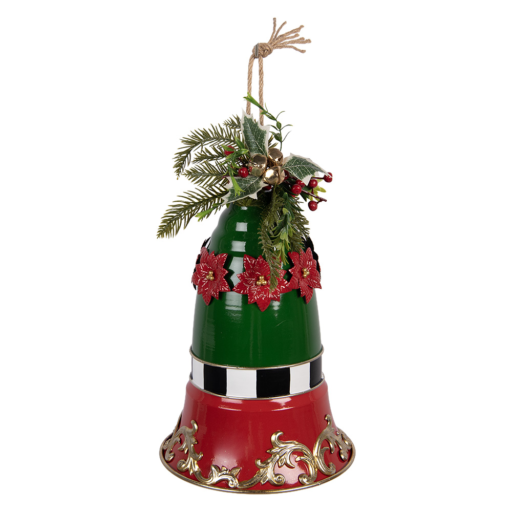 Clayre & Eef | Bel Decoratief Rood Groen &oslash; 24x36 cm | 6Y6221