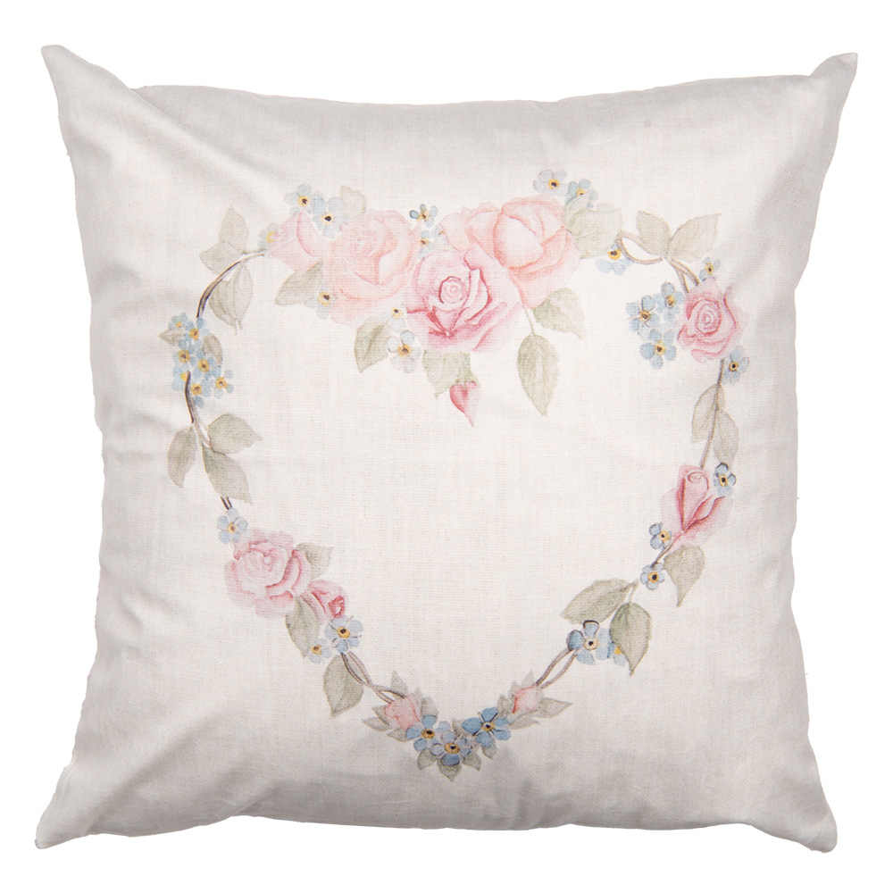 Clayre & Eef | Kussen gevuld Beige Roze 45x45x4 cm | SLF22V