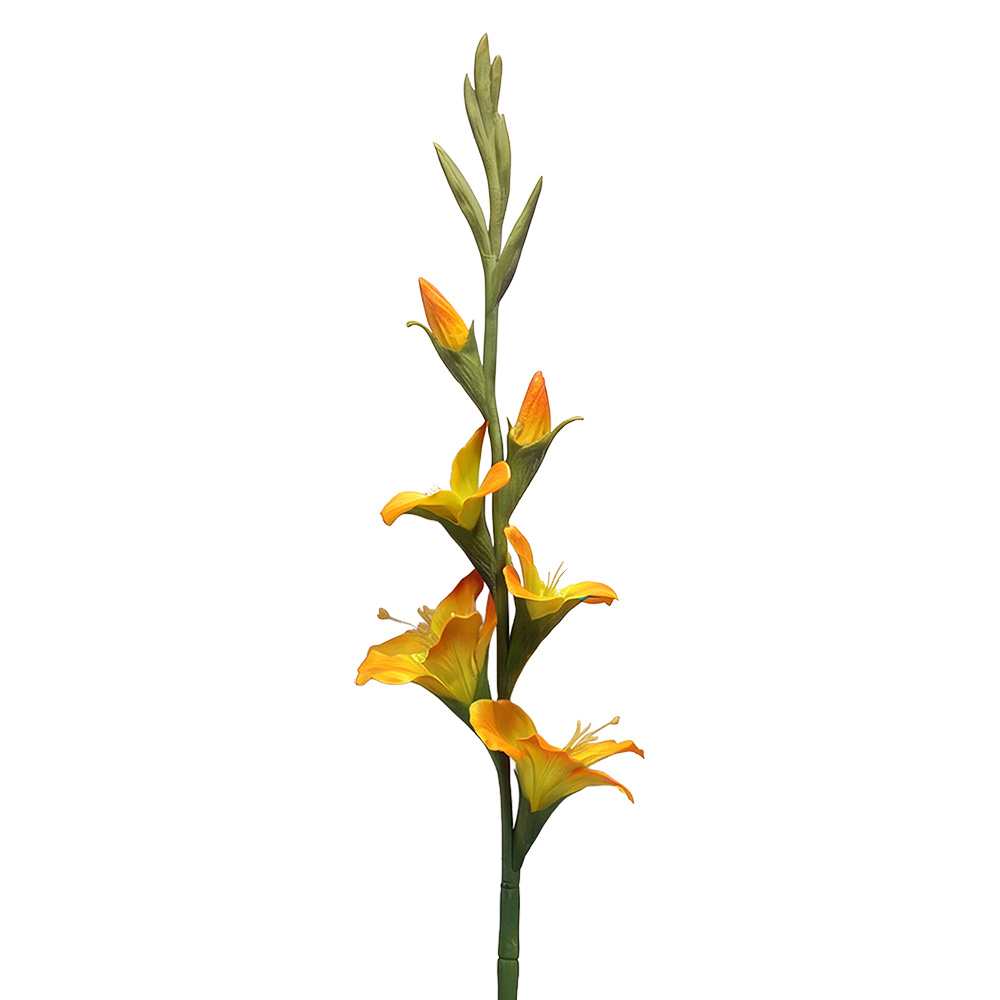 Clayre & Eef | Decoratie tak met bloemen Oranje Groen 92 cm | 5PL0330O