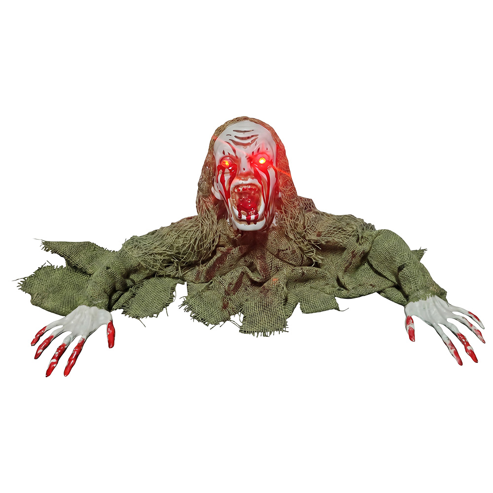 Clayre & Eef | Decoratie Grondspook Groen Wit 33x20x17 cm | 66906