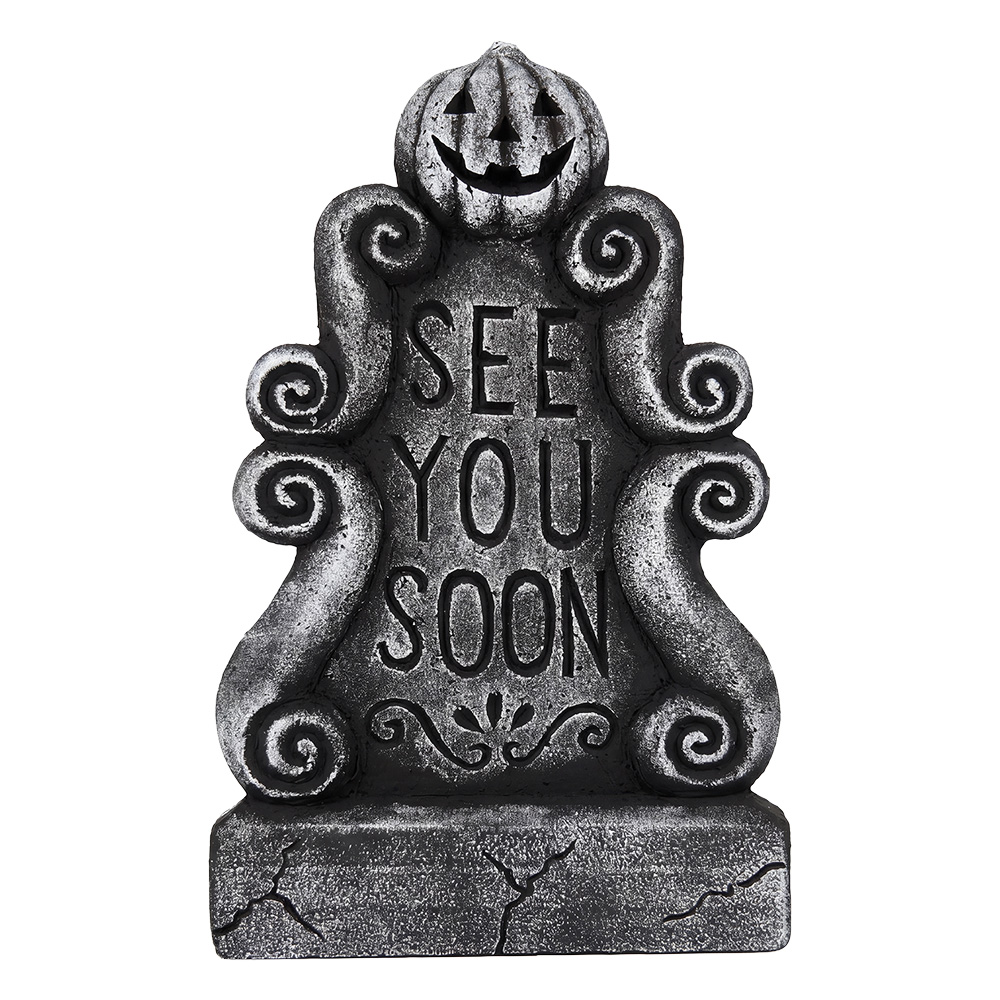 Clayre & Eef | Decoratie Grafsteen Halloween Grijs 27x4x43 cm | 66934