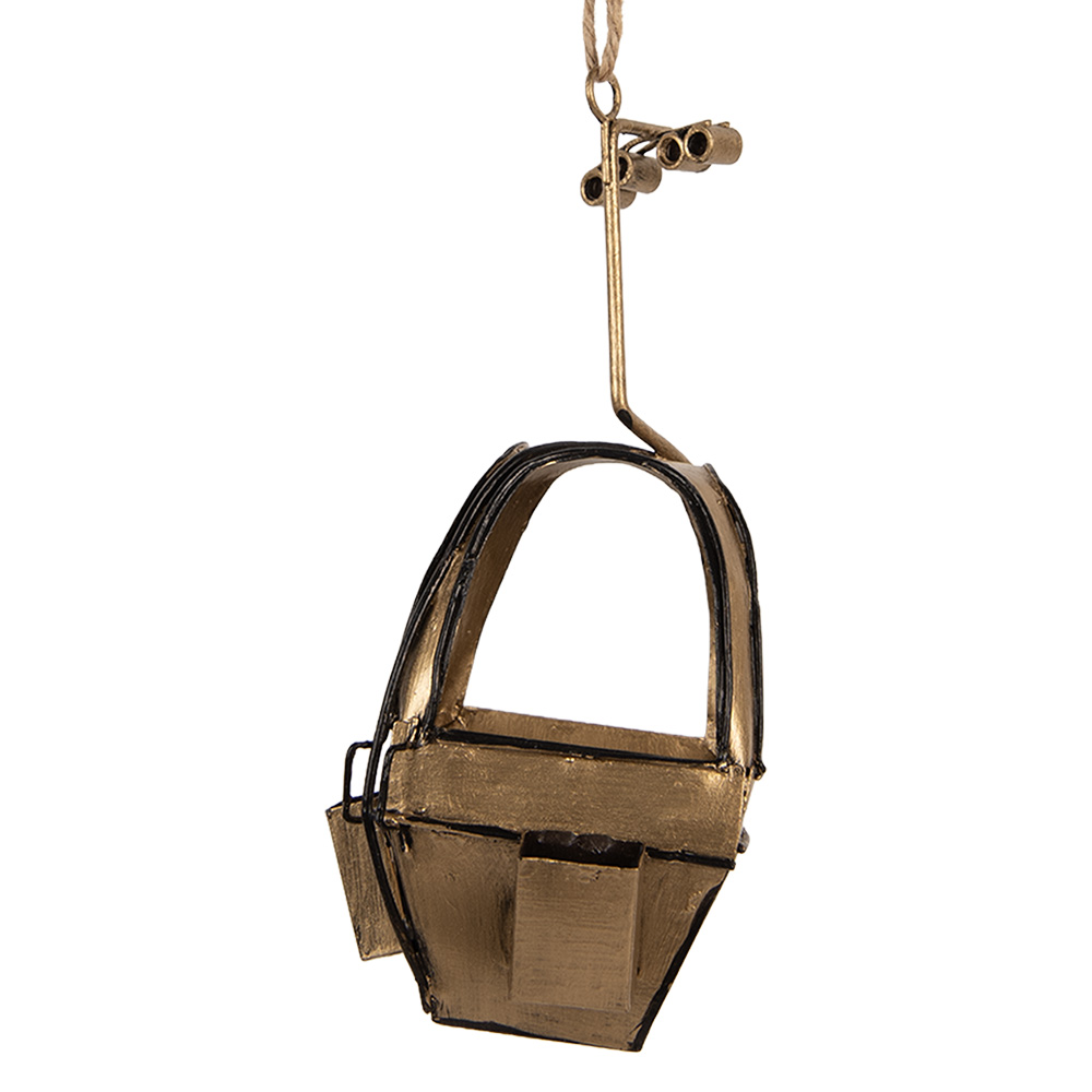 Clayre & Eef | Decoratie Skigondel Geel 7x7x17 cm | 6Y6049