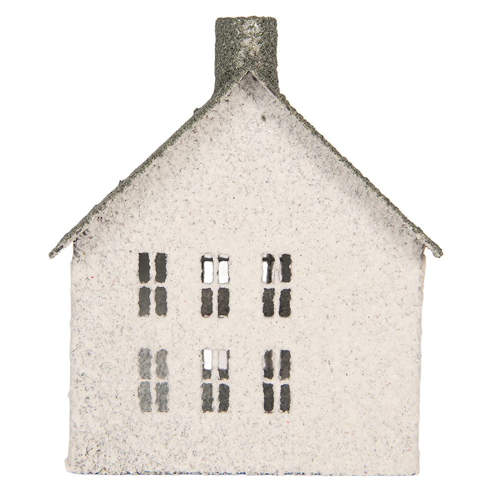 Clayre & Eef | Decoratie Huis Wit Groen 12x7x15 cm | 6Y6066