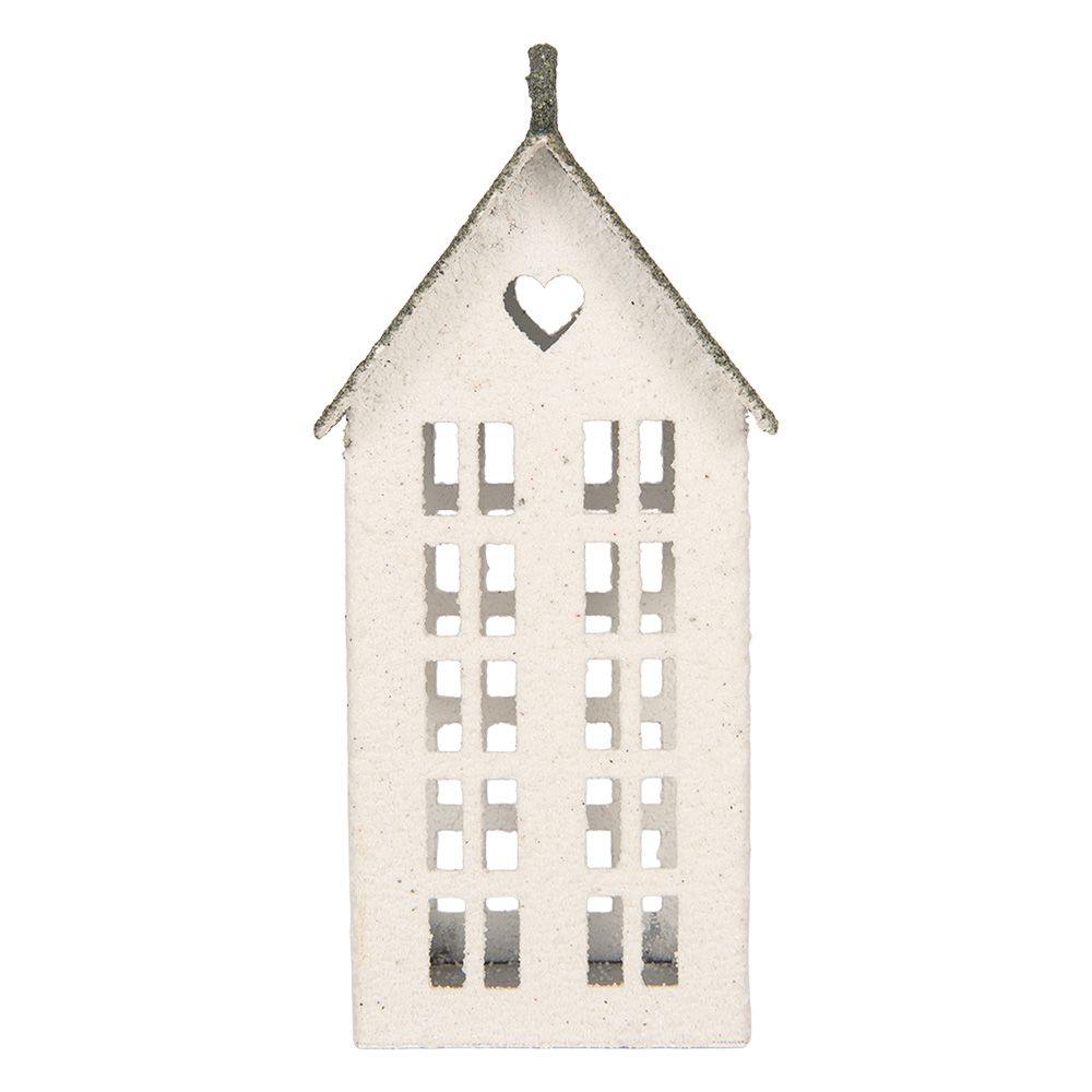 Clayre & Eef | Decoratie Huis Wit Groen 7x8x17 cm | 6Y6073