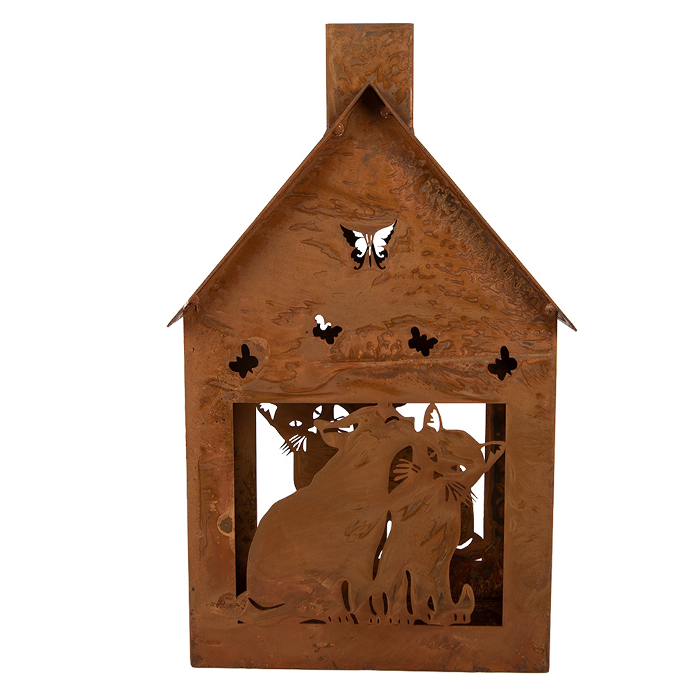 Clayre & Eef | Decoratie Huis Bruin 17x10x28 cm | 6Y6084