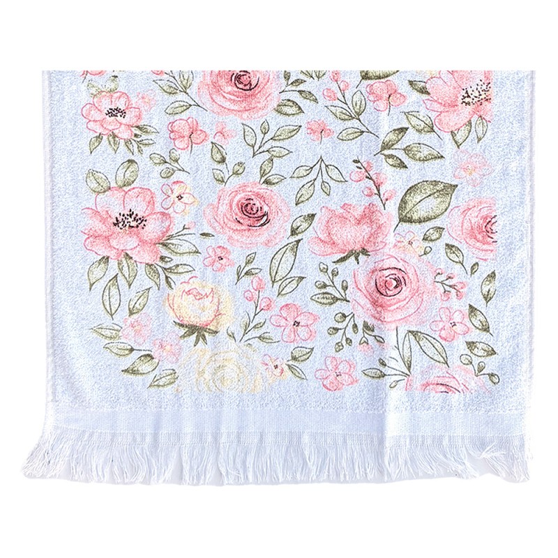 Clayre & Eef | Gastendoekje Wit Roze 40x66 cm | CTSRB