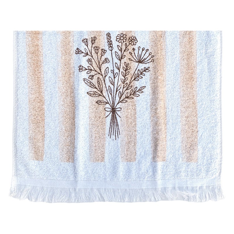 Clayre & Eef | Gastendoekje Wit Beige 40x66 cm | CT042