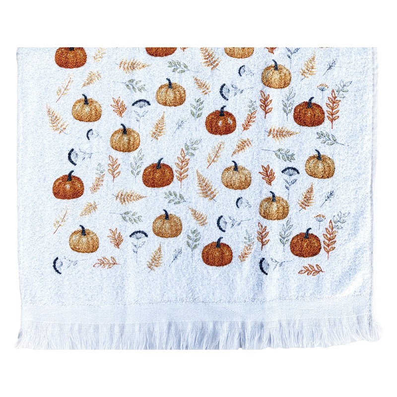 Clayre & Eef | Gastendoekje Wit Oranje 40x66 cm | CT038