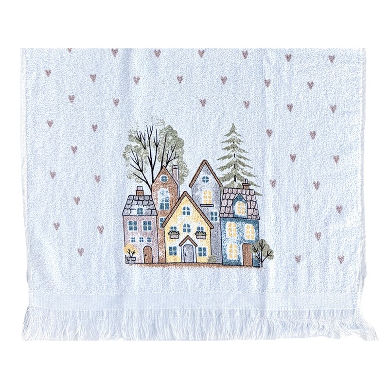 Clayre & Eef | Gastendoekje Wit Roze 40x66 cm | CTHHS