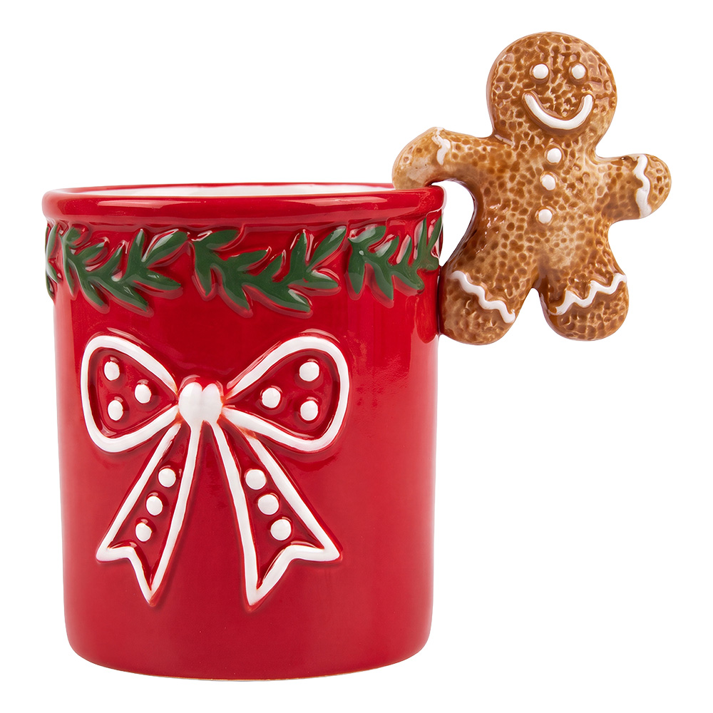 Clayre & Eef | Mok Rood Bruin 14x9x13 cm / 350 ml | 6CEMU0230