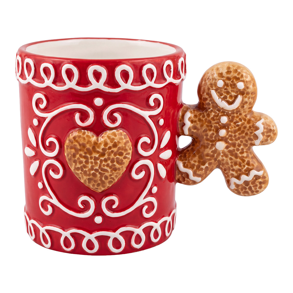 Clayre & Eef | Mok Rood Bruin 13x8x10 cm / 350 ml | 6CEMU0232