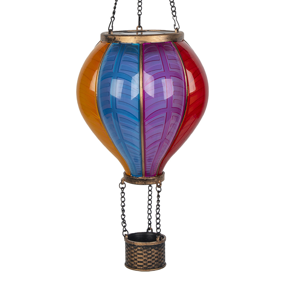 Clayre & Eef | Decoratie luchtballon op zonne-energie Roze 14x14x17/47 cm | 6LMS0001