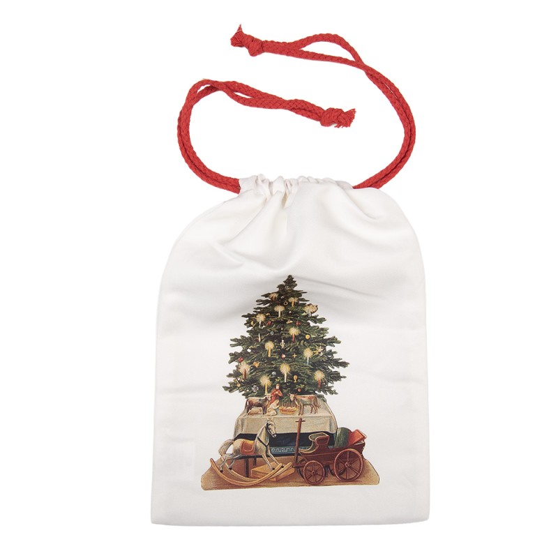 Clayre & Eef | Cadeauzakje Wit Synthetisch 18x1x27 cm| 66471