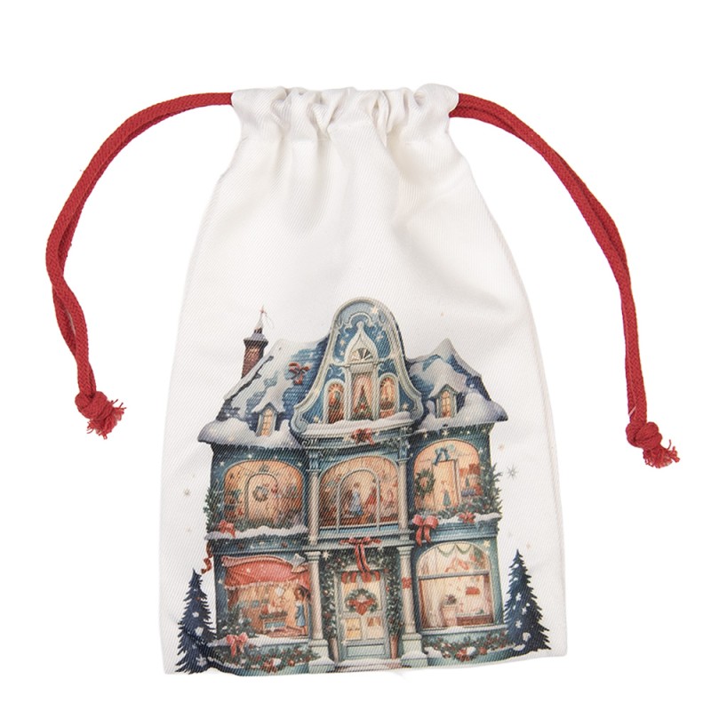 Clayre & Eef | Cadeauzakje Wit Synthetisch 11x1x16 cm| 66475