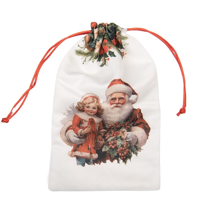 Clayre & Eef | Cadeauzakje Wit Synthetisch 14x1x22 cm| 66469