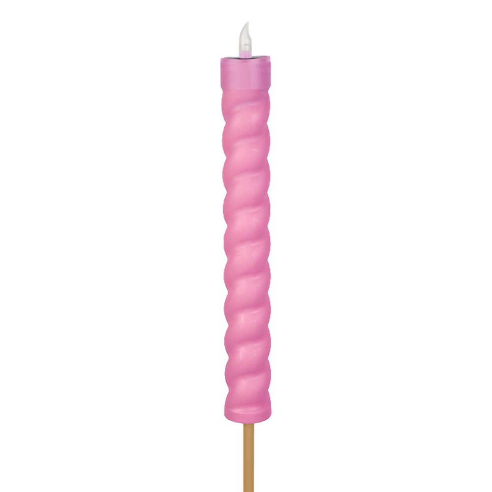 Clayre & Eef | Tuinprikker kaars op zonne-energie Rood Bruin &oslash; 4x30/106 cm | 6LMS0006R