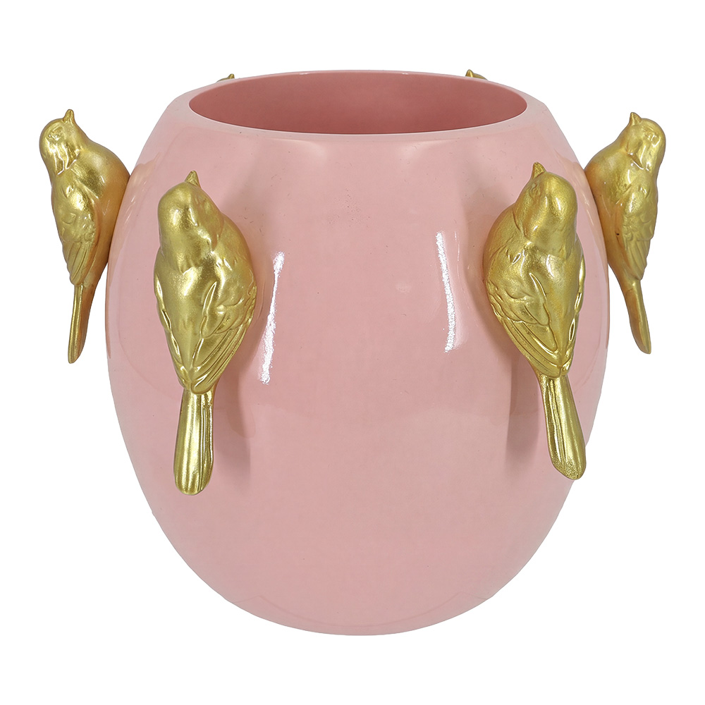 Clayre & Eef | Decoratie Bloempot Binnen Roze 18x18x17 cm | 6PR6445