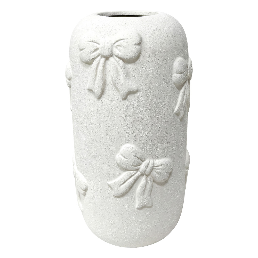 Clayre & Eef | Decoratie Vaas Wit &oslash; 16x30 cm | 6TE0599