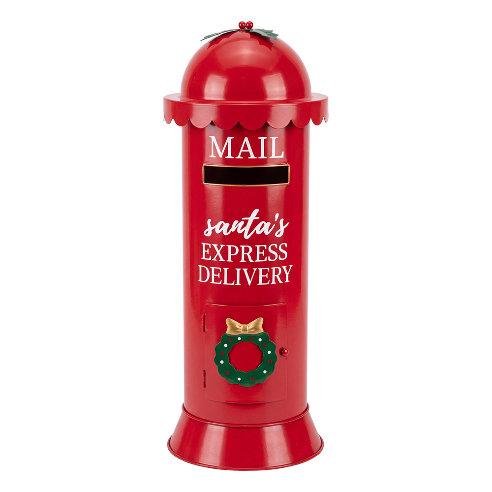 Clayre & Eef | Brievenbus Rood Wit &oslash; 20x56 cm | 6Y6245