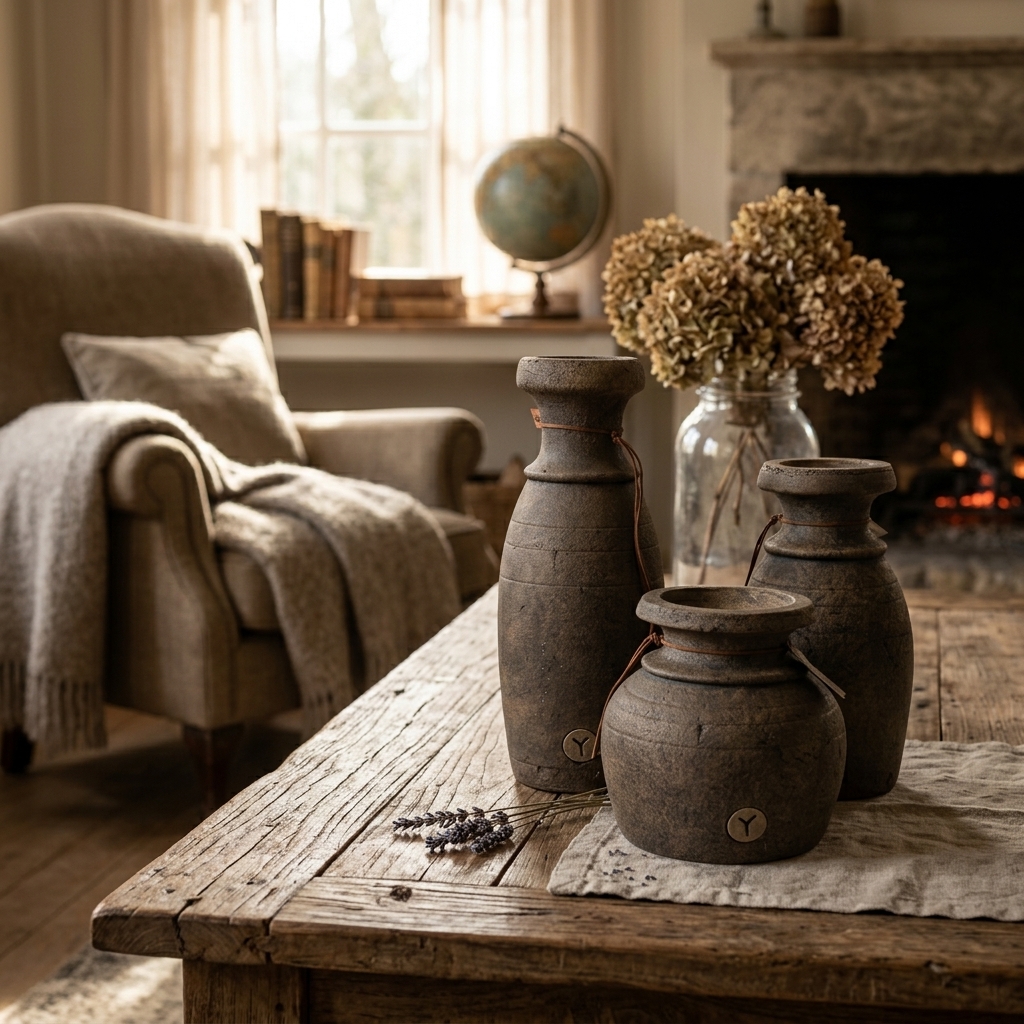 Brynxz Set van 3 Flessen met Lijnen en Touw - Majestic Brown