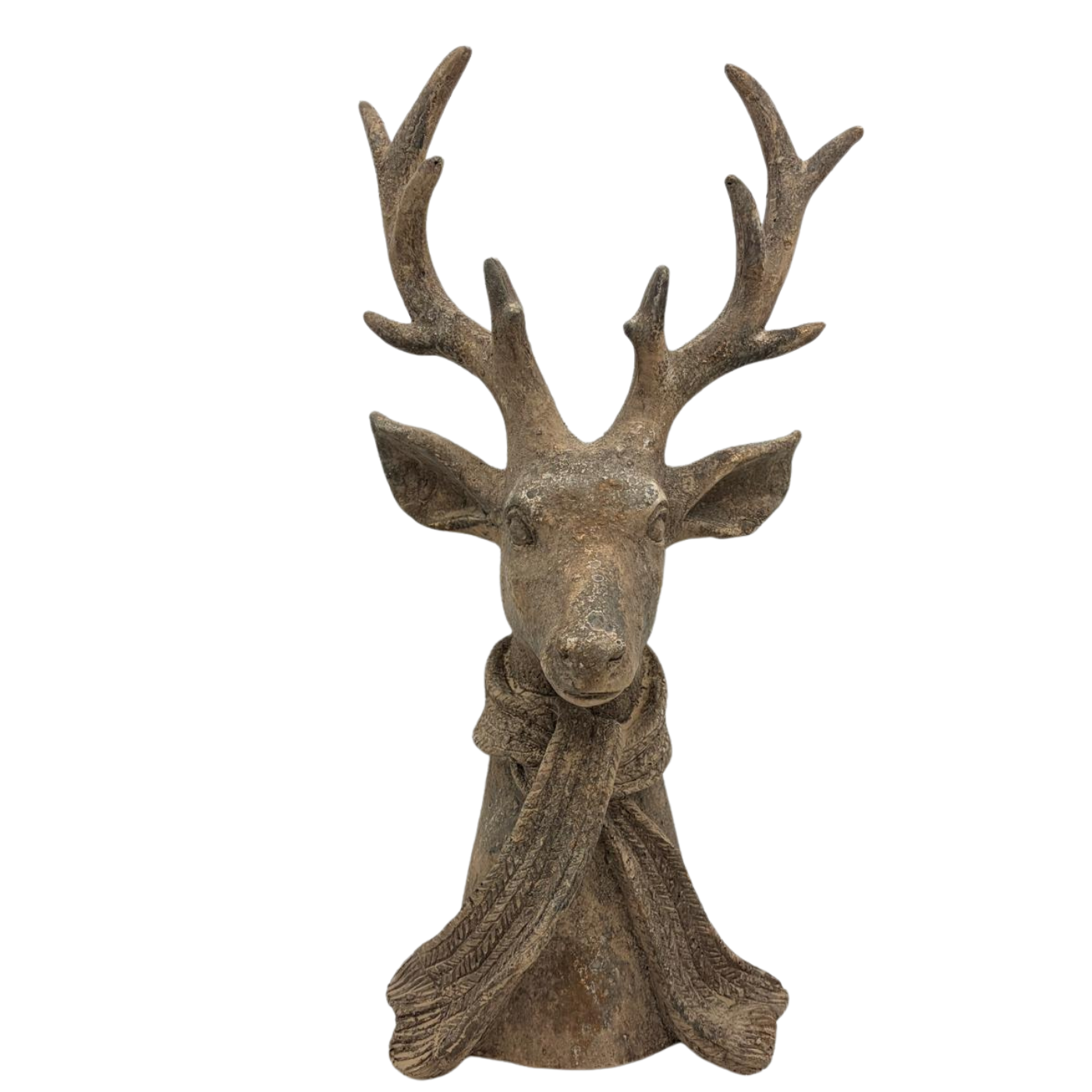 Decoratie Beeld hert sjaal  - grijs 48,5 x 23 x 16,5 cm - Countryfield