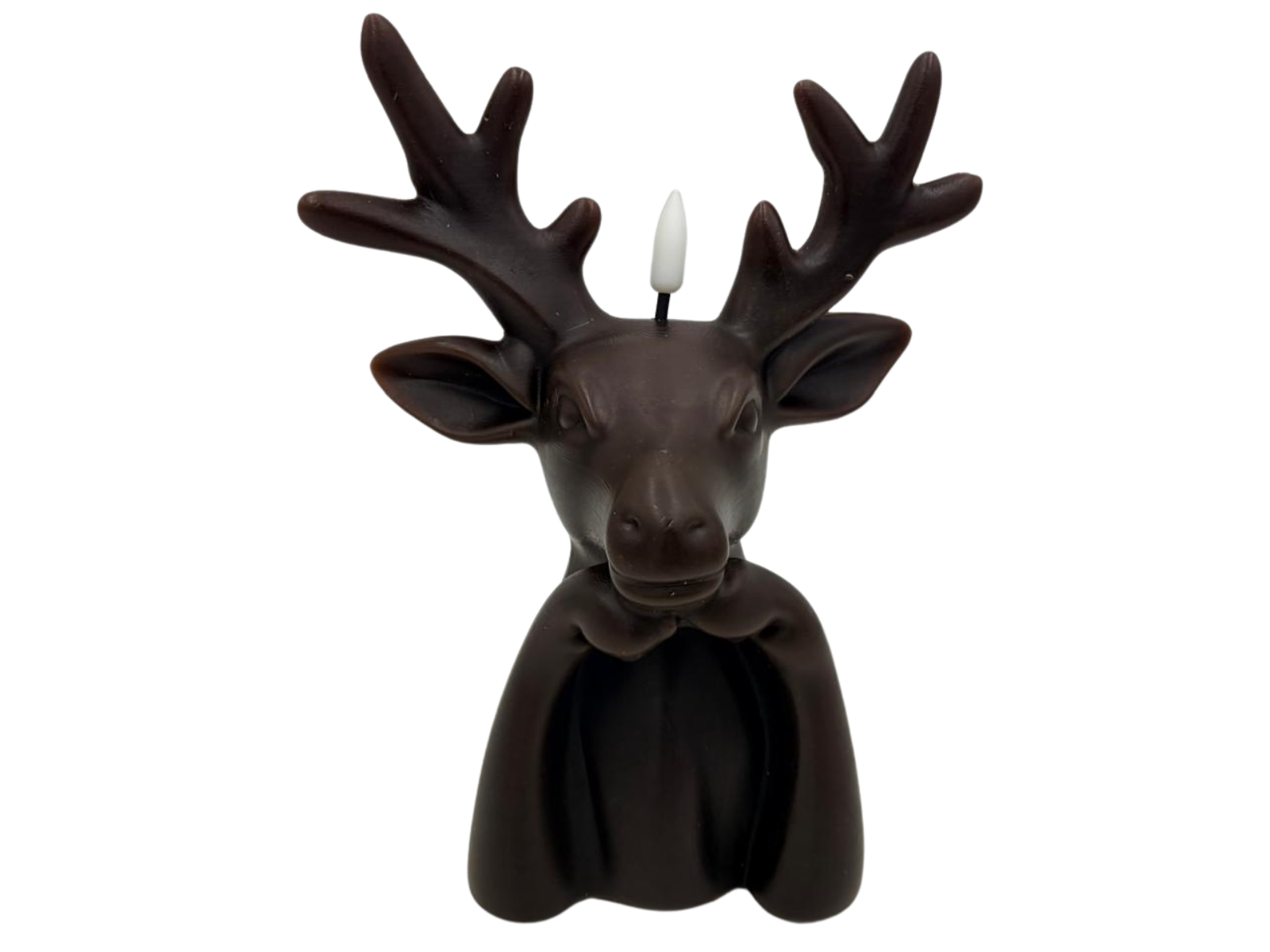 Countryfield LED kaars Rendier chocolade bruin 20 x 14 x 9 cm - Sfeervolle Kerstverlichting