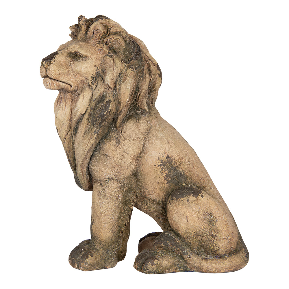 Clayre & Eef | Decoratie Leeuw Beige Bruin 43x24x55 cm | 5MG0139